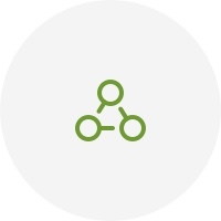 Icono de red con terceros verde